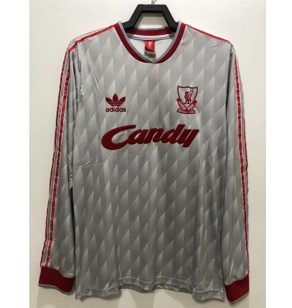 1989-1991 Liverpool Retro Long Sleeve Away Kit Soccer Jersey